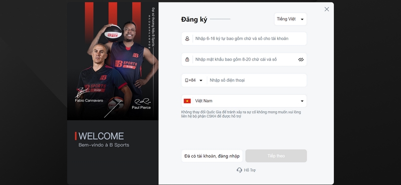 Hướng dẫn tạo tài khoản thành viên Bsport cho thành viên mới