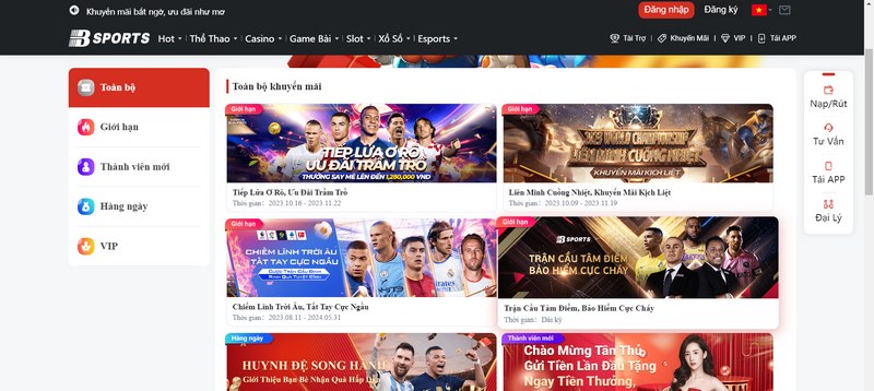 Các chương trình khuyến mãi được gửi tặng cho hội viên